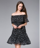 Off-the-shoulder Silk Chiffon Dress